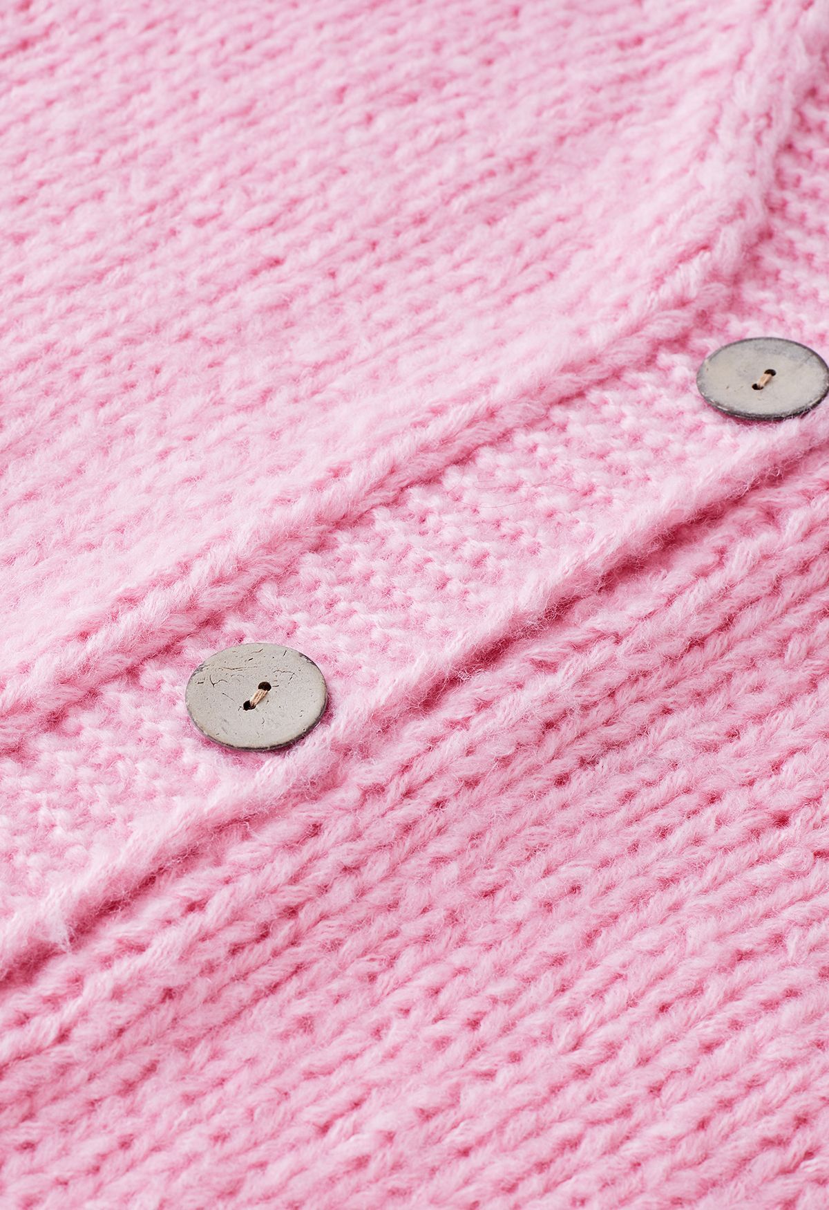Stitch Strawberry Button Up Hand Knit Cardigan in Candy Pink | Chicwish