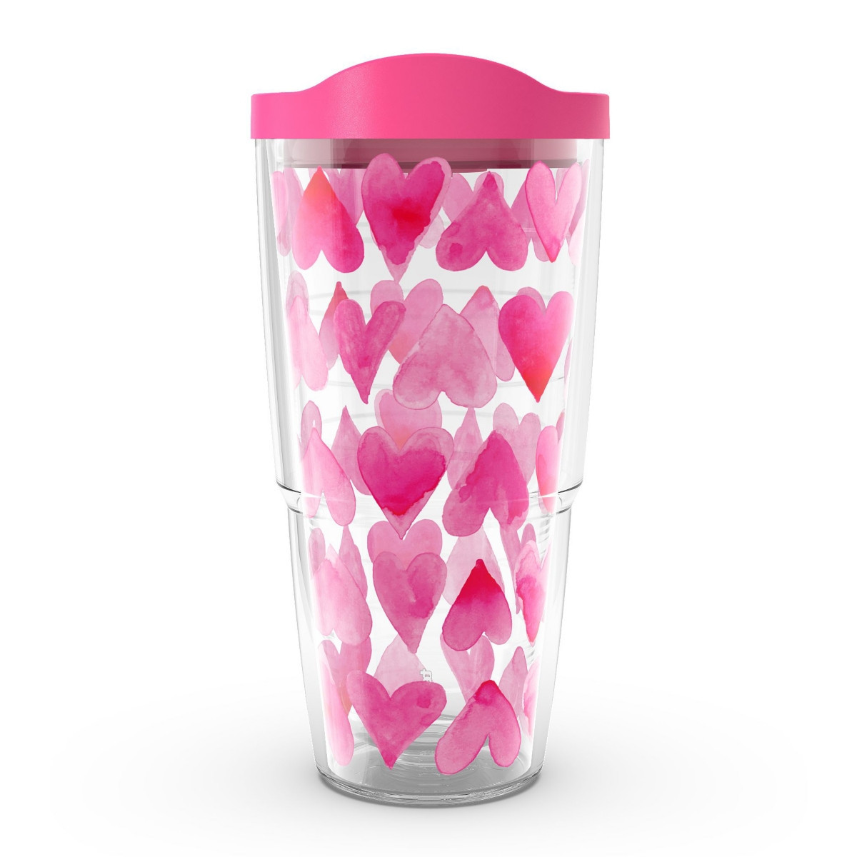 Tervis Valentine's Day Pink Hearts All Over Made in Usa Double Walled Insulated Tumbler Travel Cup Keeps Drinks Cold & Hot, 24oz, Classic - Open Misce | Macy's