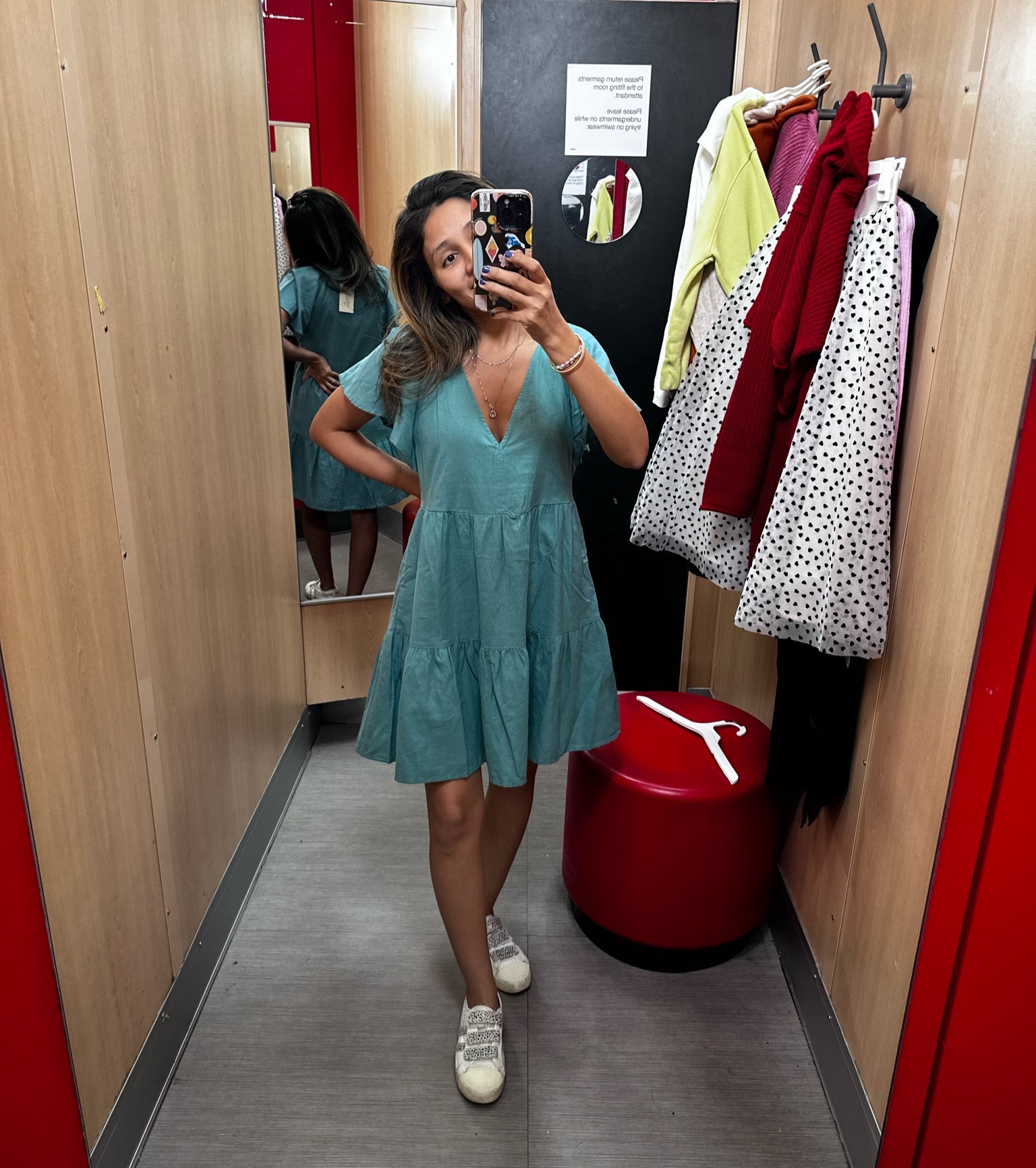The perfect green dress for those spring days that are a coming!!!!!! I also tried the back of the tag to find this on the target app, it would not ring up! So looking on the target app, I found this one that almost looks the same. 

#target #targetstyle 

#LTKfindsunder50 #LTKSeasonal #LTKtravel