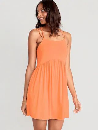 Matching Fit &#x26; Flare Cross-Back Mini Cami Dress for Women | Old Navy (US)