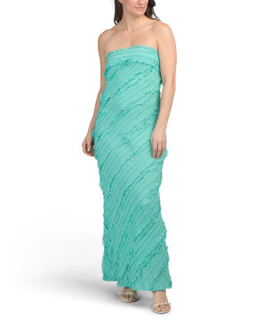 Strapless Ruffled Maxi Dress | Marshalls