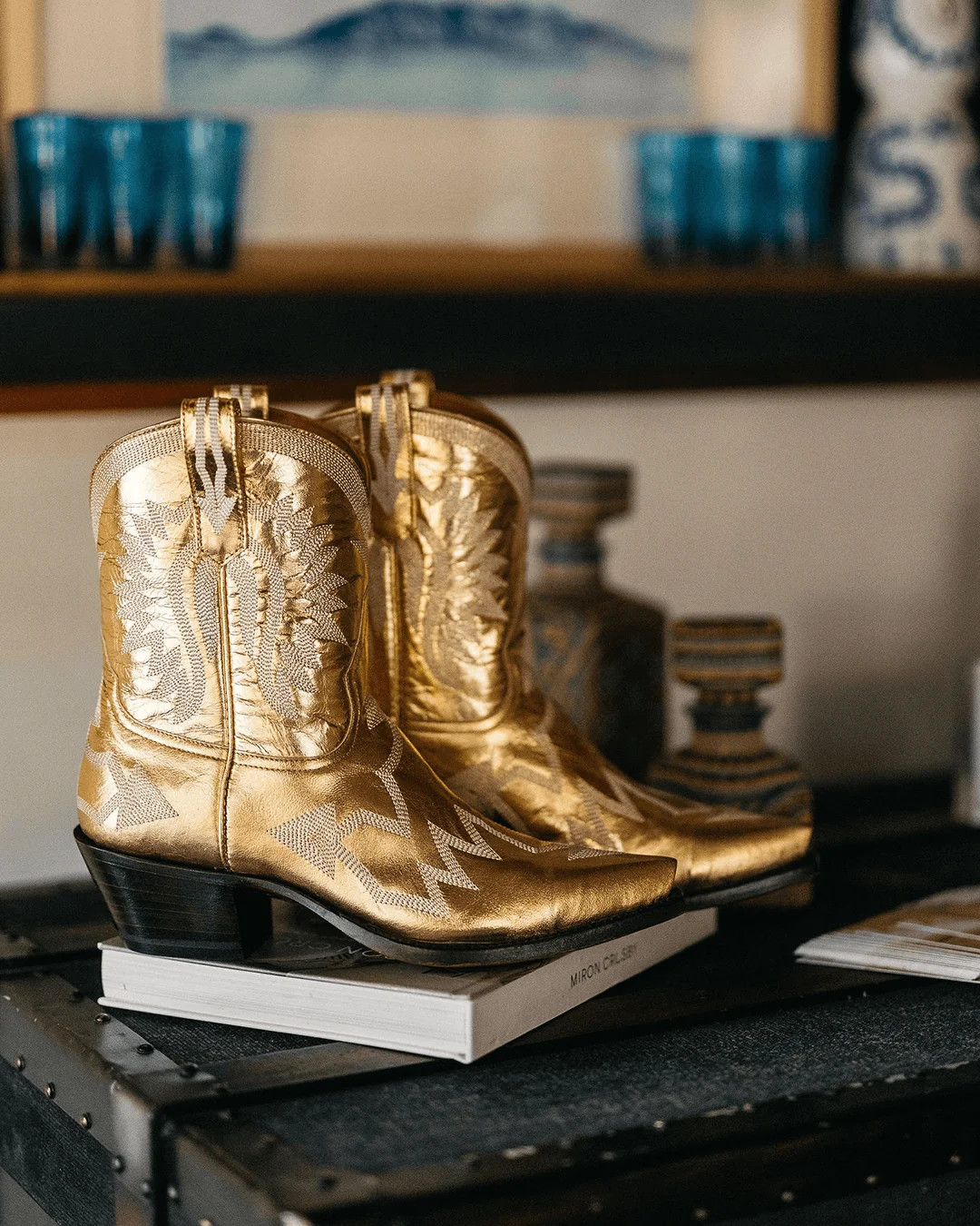Maggie Metallic Gold | Luxury Fashion Women's Cowboy Boots | Miron Crosby | Miron Crosby