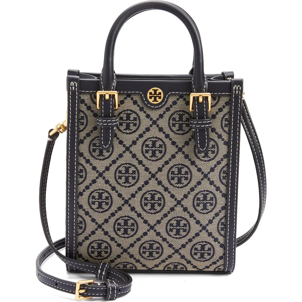 Tory Burch T Monogram Jacquard Mini Tote in Tory Navy at Nordstrom | Nordstrom