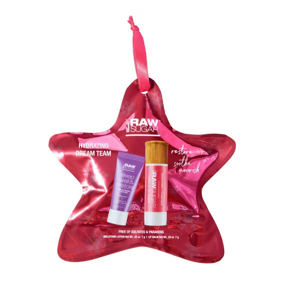 Raw Sugar Ornament Sleep Well & Restore Melatonin Lotion & Natural Lip Balm Watermelon + Fresh Mi... | Target