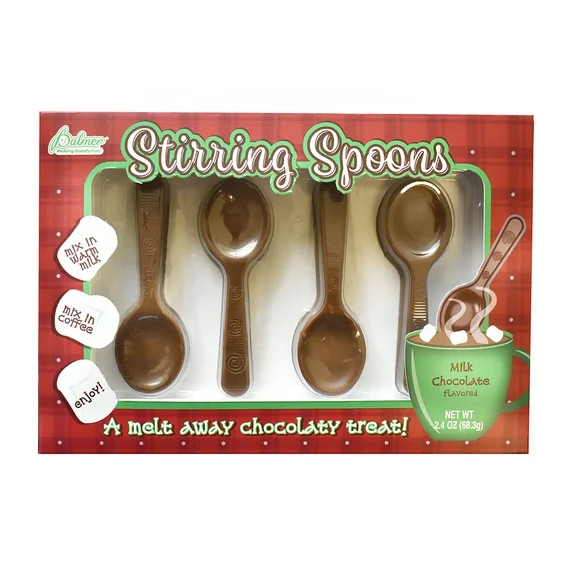 R.M. Palmer Holiday Stirring Spoons, Milk Chocolate Flavor, 4 Count | Walmart (US)