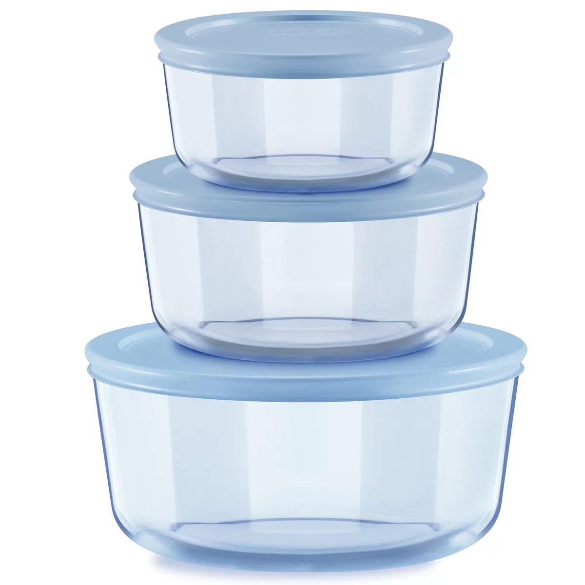 Pyrex Simply Store Blue Tinted 6-piece Round Food Storage Set with Plastic Lids | Kohl's