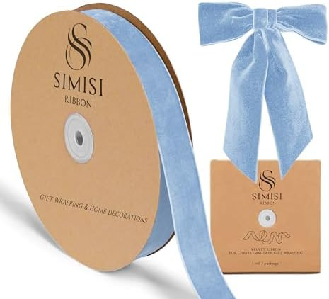 Blue Velvet Ribbon 1'' 25 Yards for Christmas Tree, Gift Wrapping, Flower Bouquet, Wreath Decorat... | Amazon (US)