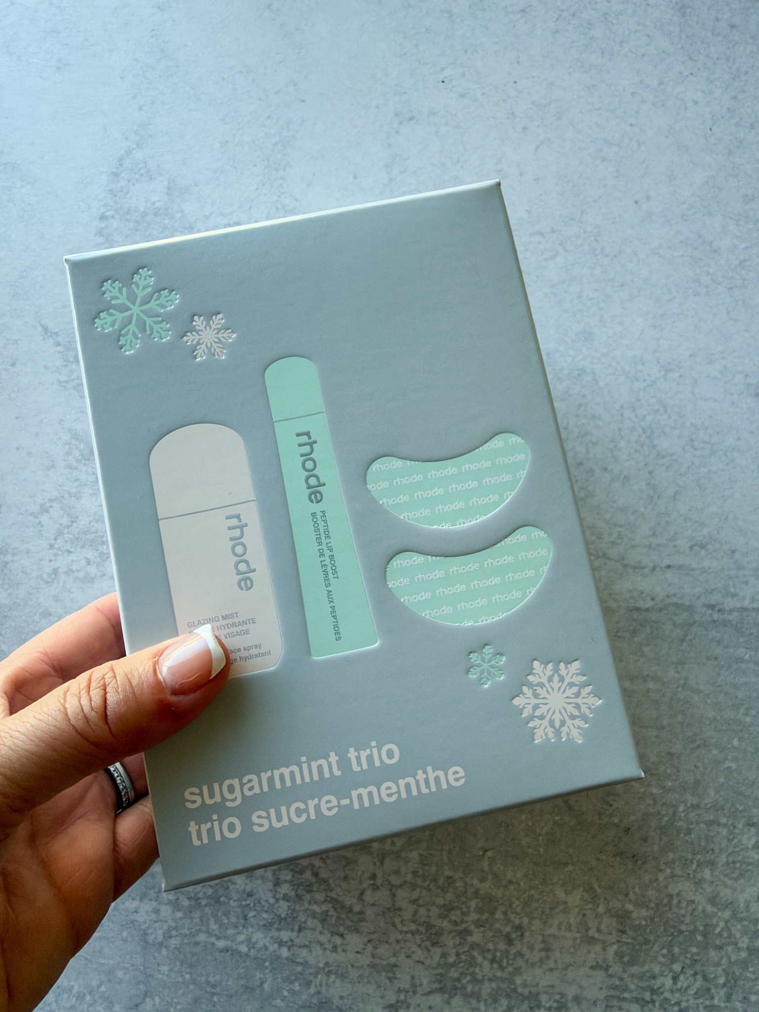 Rhode sugarmint trio ❄️ A minty peptide lip treatment, cream, and eye patches all in one festive box! Such a perfect gift for the beauty lover on your list 🎁 

 #LTKover40 #LTKbeauty #LTKgiftguide