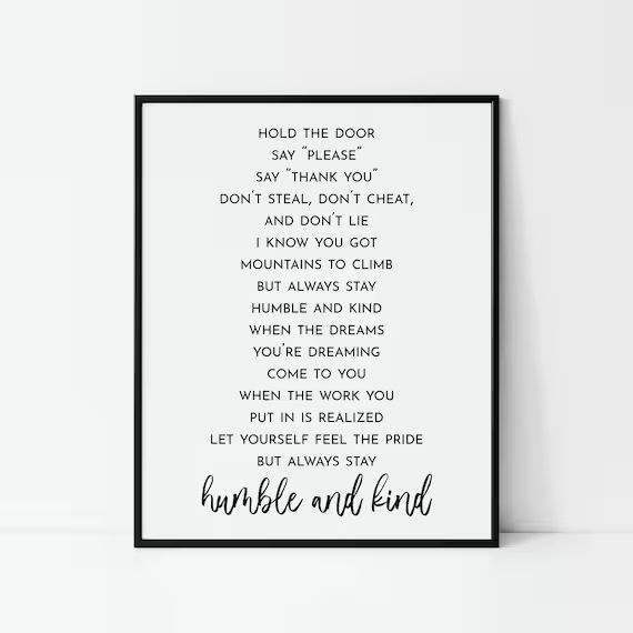 Always Stay Humble and Kind Sign Wall Art Digital Printable | Etsy | Etsy (US)