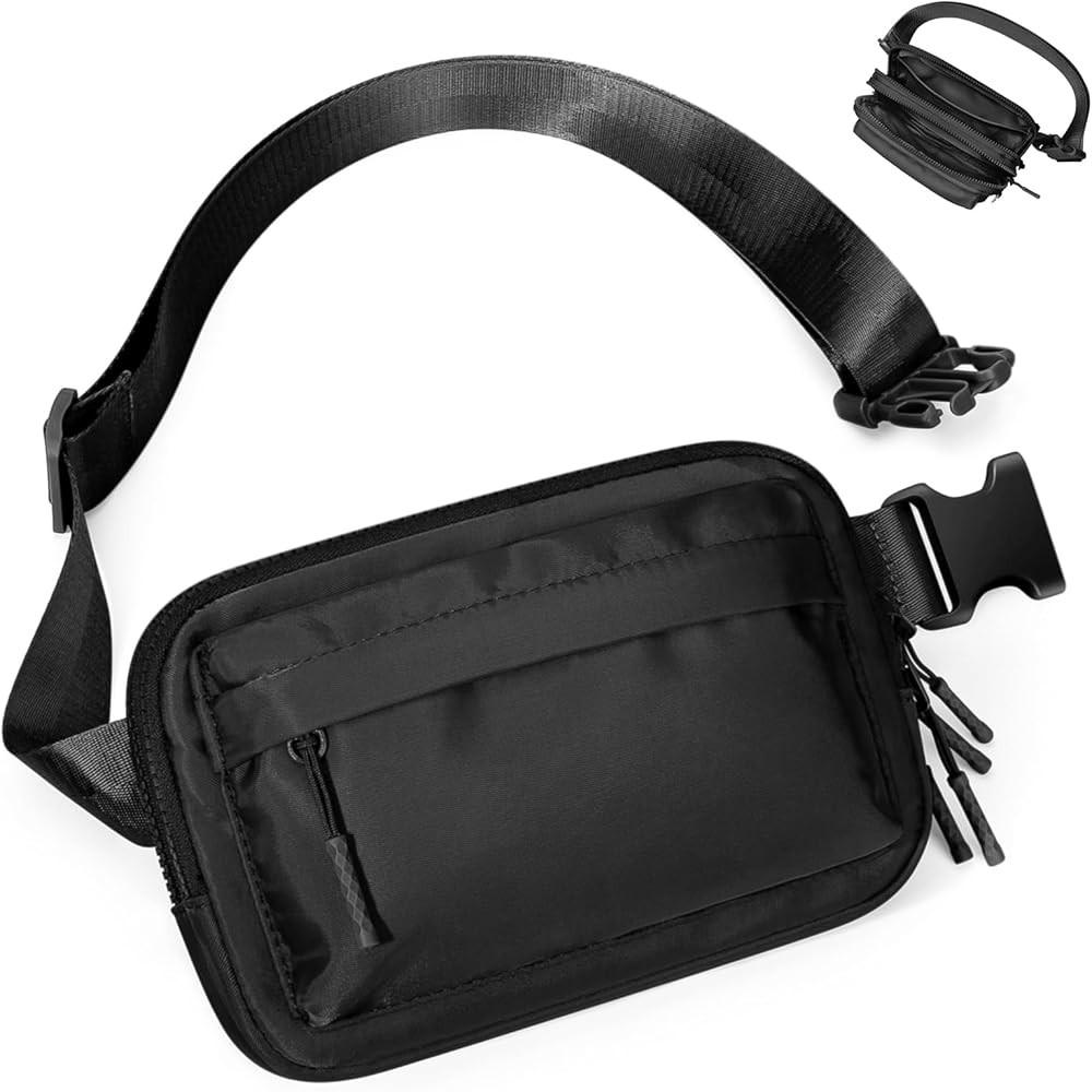 Fanny Packs for Women Men,Belt Bag with 4 Zipper Pockets,Waterproof Crossbody Bag,Fashion Waist P... | Amazon (US)