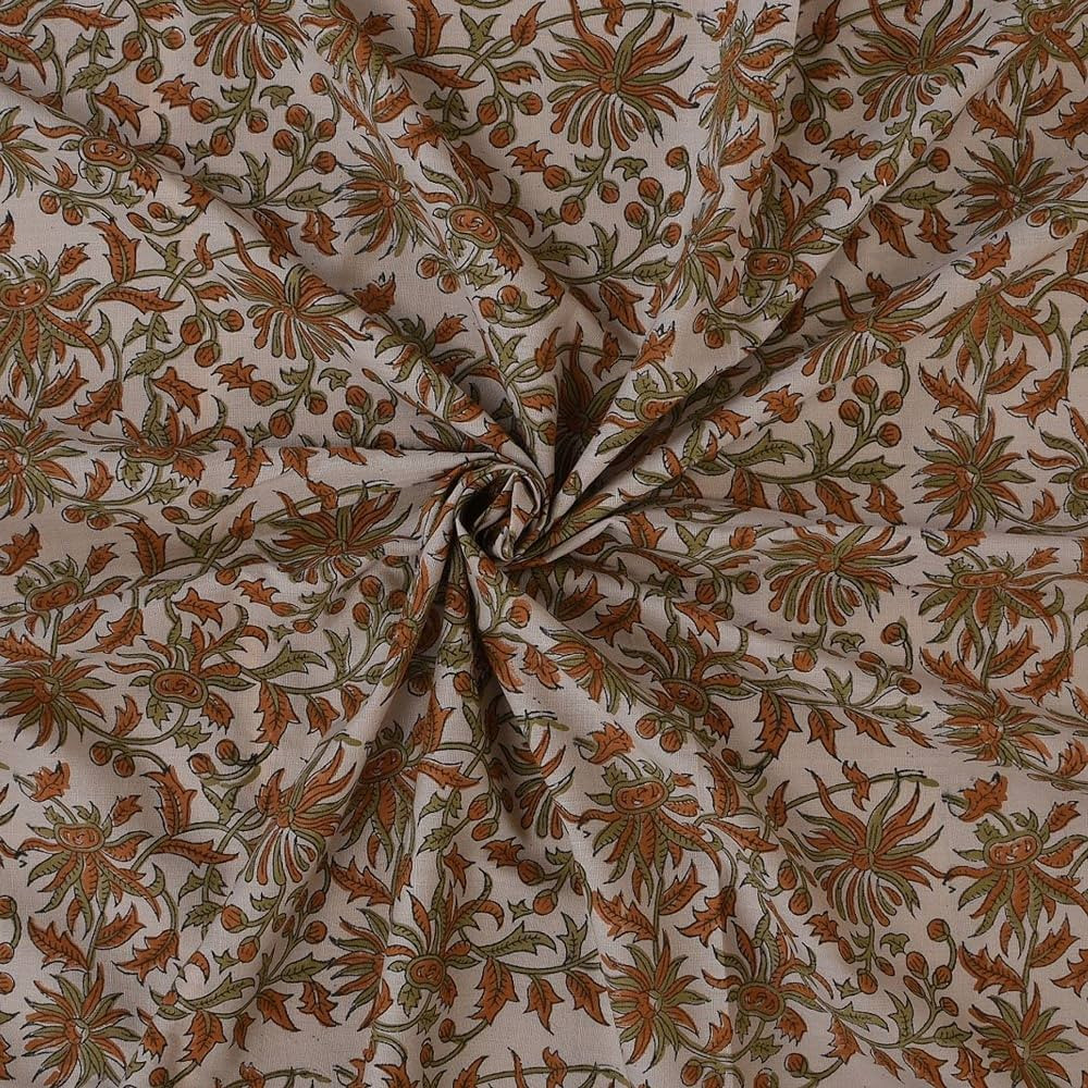 Trade Star Beautiful 3 Yard Hand Block Print Natural Fabric for Dressmaking, Sewing, Crafting Fab... | Amazon (US)
