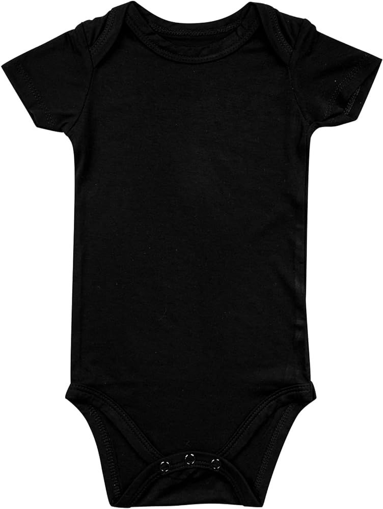 GUISBY Baby Short Sleeve Bodysuits, Bamboo Summer Newborn Infant Boys Girls 0-24 Months | Amazon (US)