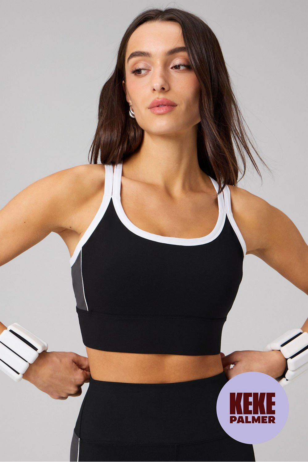 Principal Color Block Longline Medium Impact Bra | Fabletics