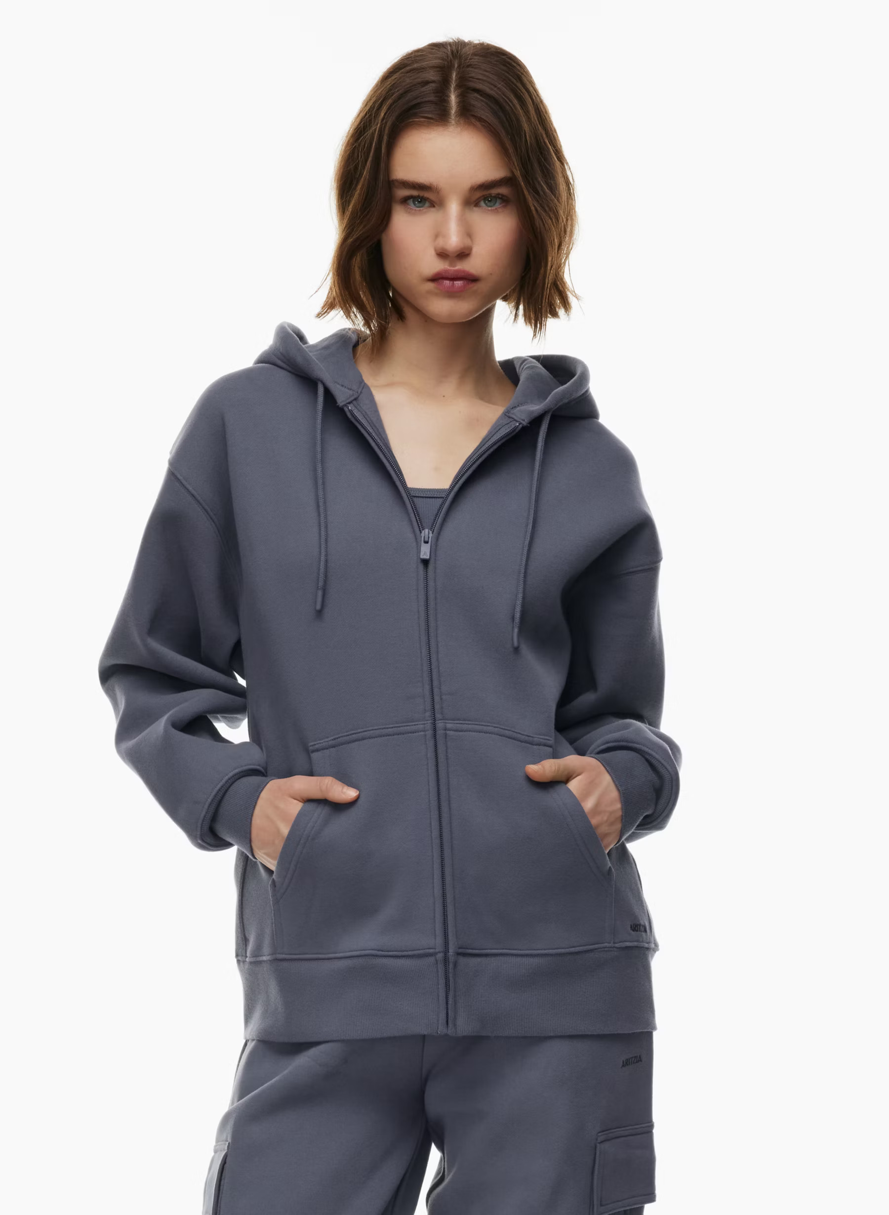 COZY FLEECE BOYFRIEND ZIP HOODIE | Aritzia