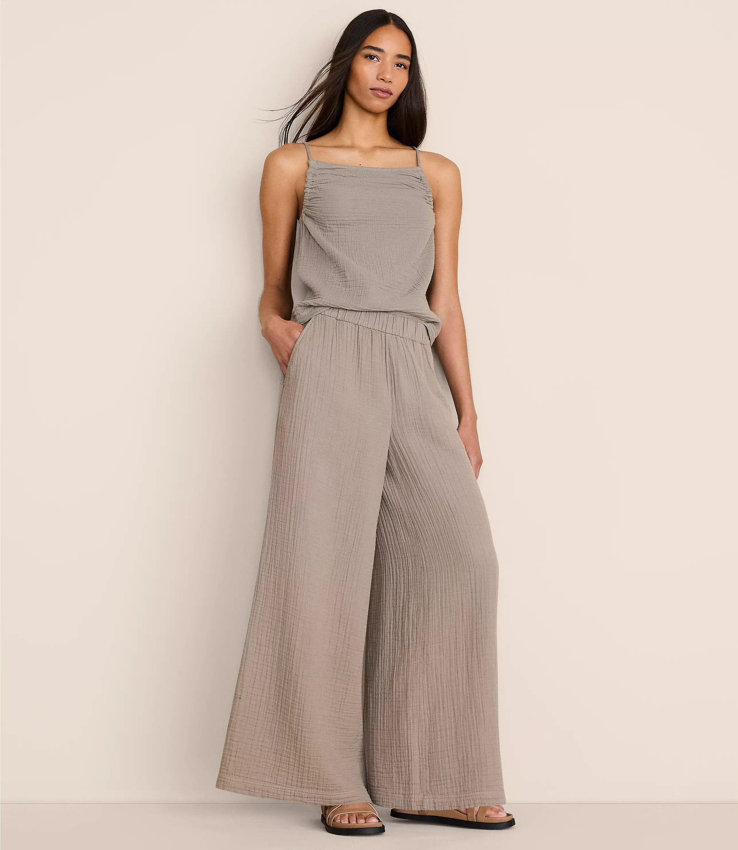 Lou & Grey Triple Cloth Palazzo Pants | LOFT