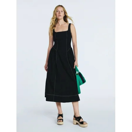 Free Assembly Women's and Women's Plus Sleeveless Cotton Panel Maxi Dress, Sizes XS- 4X | Walmart (US)