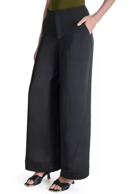 DKNY Women's Wide Leg Trousers, Black, 14 | Belk