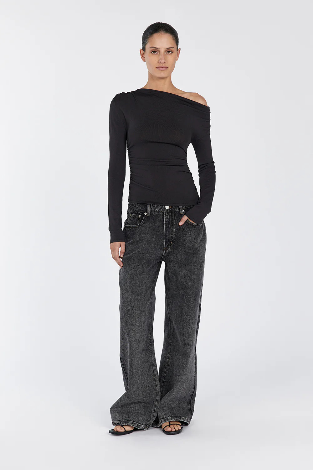 ENZO BITTER CHOC LONG SLEEVE TOP | DISSH
