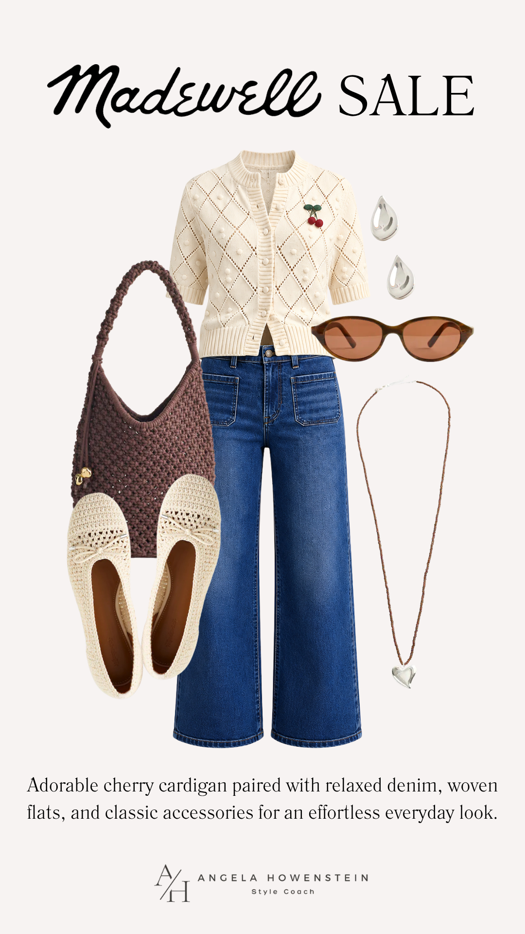 The Madewell Sale is the perfect excuse to refresh your wardrobe with timeless staples you'll wear for years. I'm loving this adorable cherry cardigan paired with relaxed denim, woven flats, and classic accessories for an effortless everyday look. These are the kind of pieces that mix, match, and transition beautifully into fall—so if they're on your wishlist, I'd grab them before they sell out!

👩‍💻 LTK PRO TIPS
❤️ Heart = Support my posts ;-)
🔖 Save = Get sale & restock alerts for the things you love!
📋 Lists = Organize your favorite sale finds before they're gone.
📲 Share = Send this sale to a friend who loves Madewell.
💬 Comment = What's the first thing you're adding to your cart? 

 #LTKxMadewell #LTKootd #LTKSaleAlert