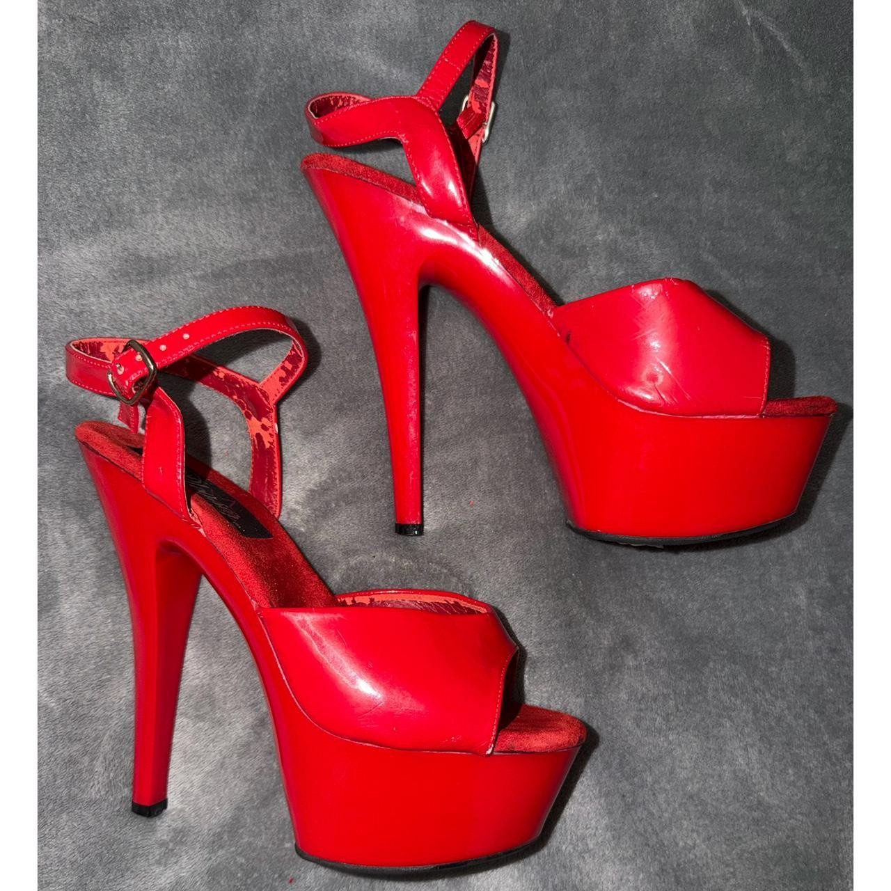 Pleaser Women's Pumps - Red - US 8 | Depop US