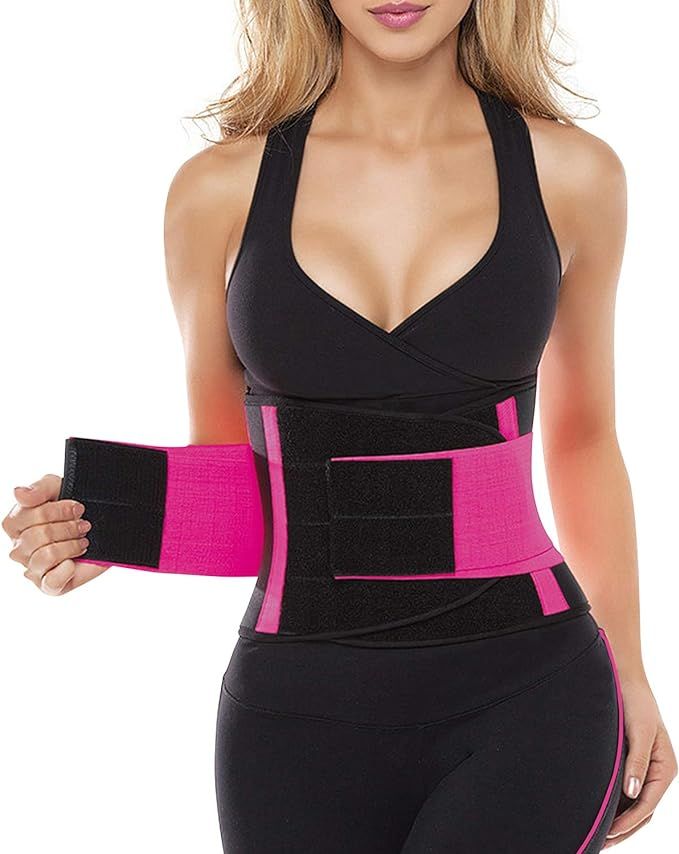 SHAPERX Women Waist Trainer Belt Waist Trimmer Slimming Body Shaper Sports Girdles Workout Belt | Amazon (US)