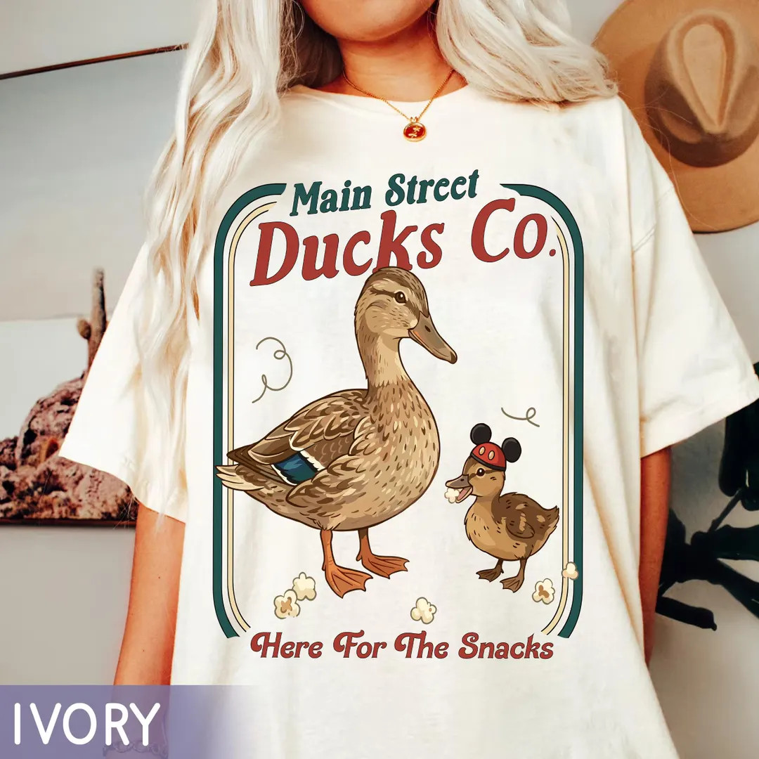 Funny Main Street Ducks Co Here for the Snacks Shirt, Disney Duck Magic Kingdom Tee, Walt Disney ... | Etsy (Global)