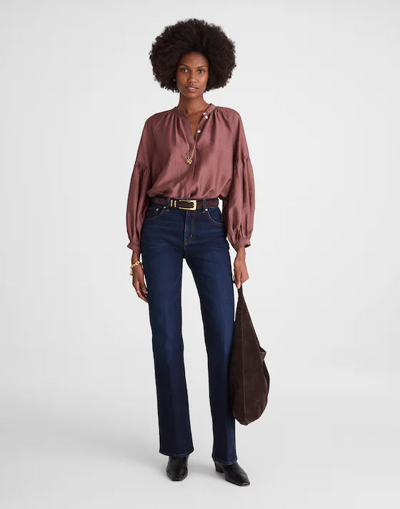 Shirred Balloon-Sleeve Top | Madewell