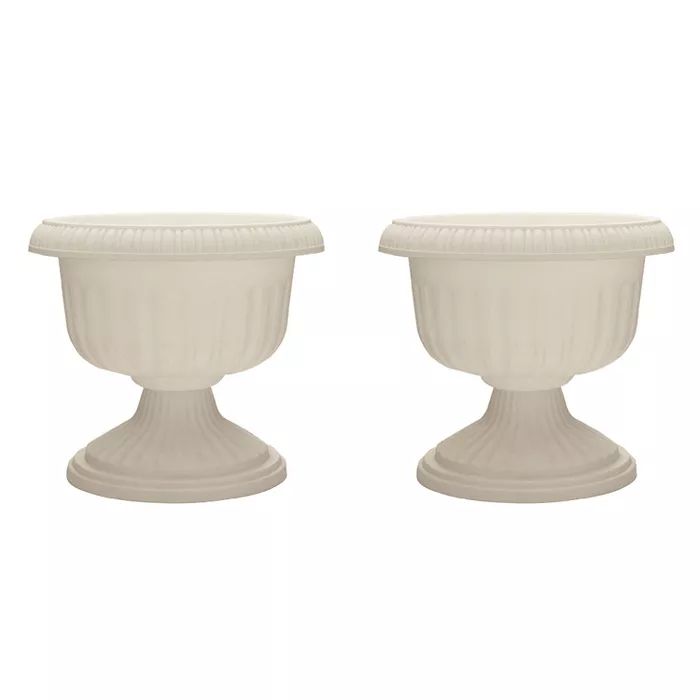 Southern Patio Dynamic Outdoor 18" Resin Grecian Urn Planter Pot, White (2 Pack) | Target