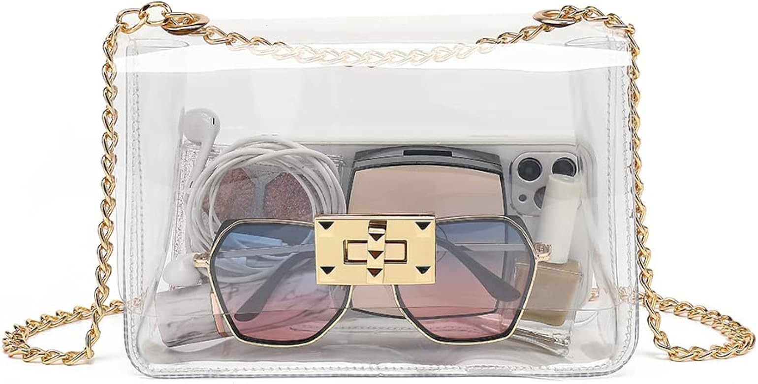 LOXOMU Clear Purse for Women, Stadium Approved Clear Crossbody Bag, Clear Handbag Clutch for Concerts, Work, Sports Events | Amazon (US)