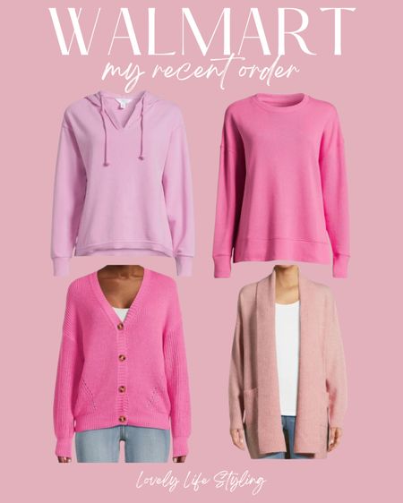 My recent Walmart order! Really into the shades of pink right now! 
Crew neck sweatshirt is only $10!! 
#walmartpartner #walmartfashion @walmartfashion 

#LTKSeasonal #LTKstyletip #LTKfindsunder50