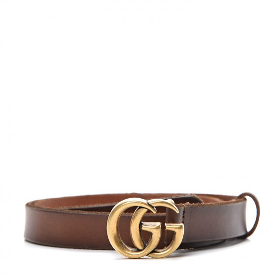 GUCCI Faded Calfskin Double G Belt 65 26 Brown | Fashionphile