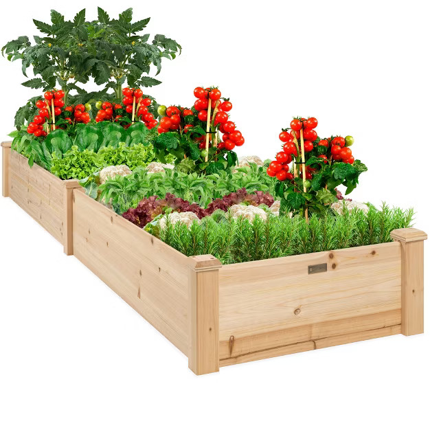 Best Choice Products 8x2ft OutdoorWooden Raised Garden Bed Planter for Grass, Lawn, Yard - Natura... | Target