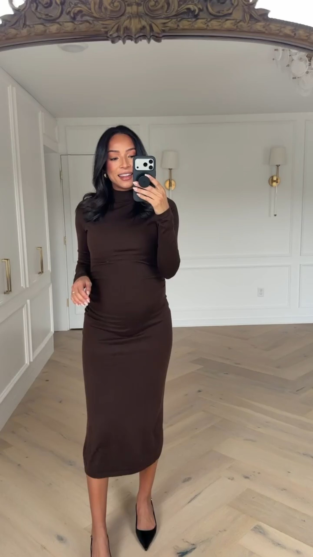 30% OFF everything with code HOLIDAY30 on orders over $230! This chocolate brown knit dress is so comfortable! Wearing size 6 knit midi dress 

Holiday outfit
Winter outfit 
Winter fashion 
Midi dress 
Mango sale

#LTKSaleAlert #LTKFindsUnder100 #LTKHoliday