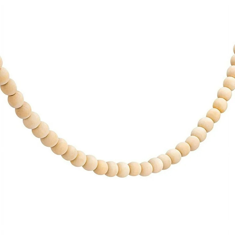 9 Foot Natural Wood Bead Christmas Garland Wooden Christmas Tree Garland Perfect for Rustic Natur... | Walmart (US)