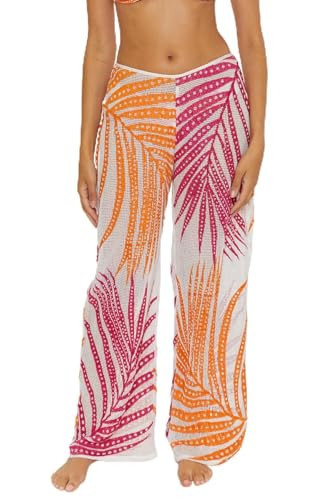 Trina Turk Women's Standard Sheer Pants, Casual, Wide Leg, Tropical Leaf Print, Beach Cover Ups, Multicolor | Amazon (US)