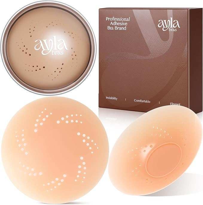 Nipple Covers for Women, Reusable Adhesive Sticky Bra, Washable Silicone Pasties Cover, Non-Adhes... | Amazon (US)