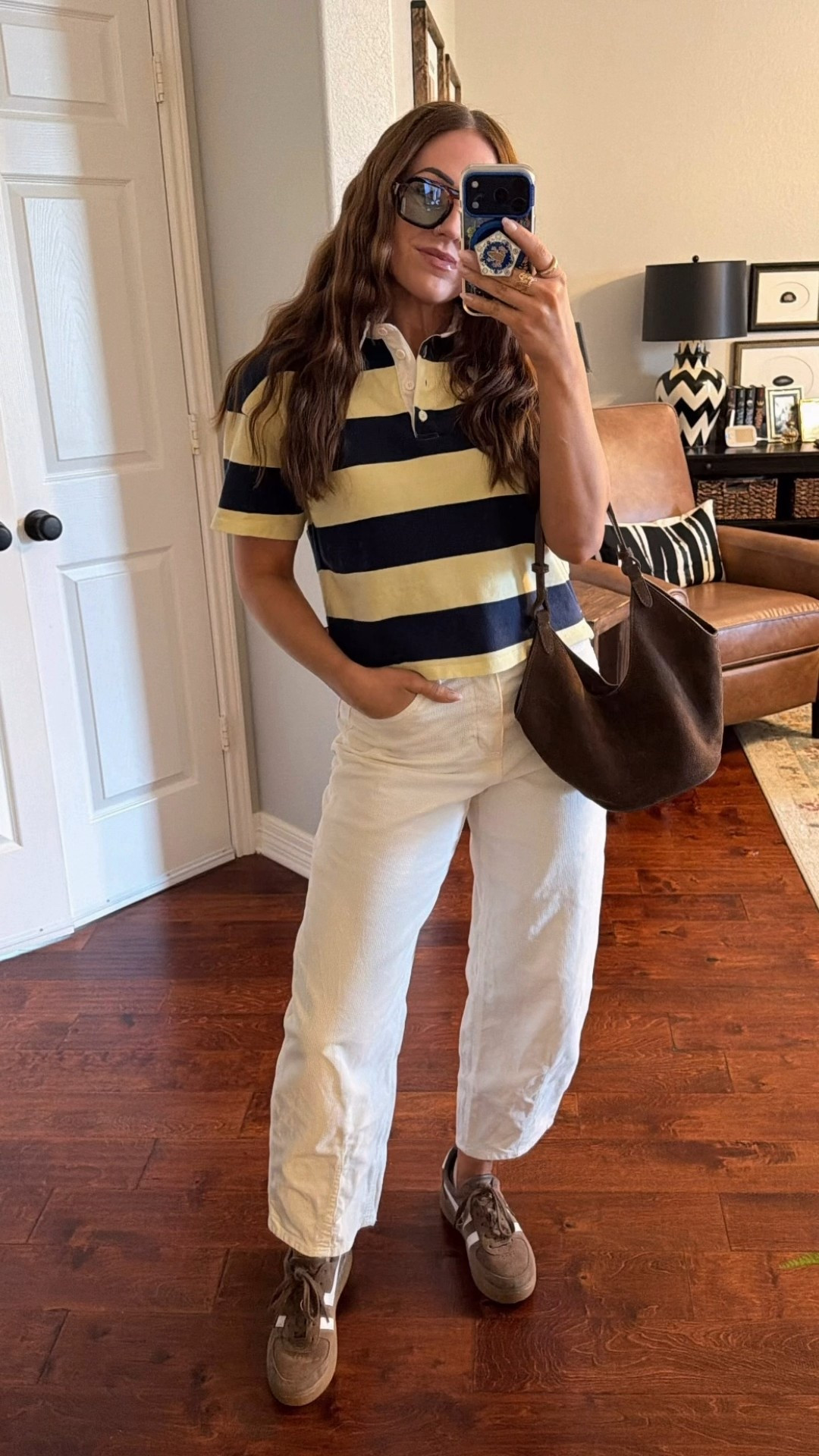 Casual spring outfit inspo @Target  corduroy barrel jeans @Levi's rugby polo shirt @gola sneakers mom outfit

#LTKOver40 #LTKootd #LTKmomlife