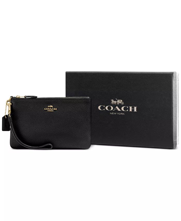 COACH Boxed Small Leather Wristlet & Reviews - Handbags & Accessories - Macy's | Macys (US)