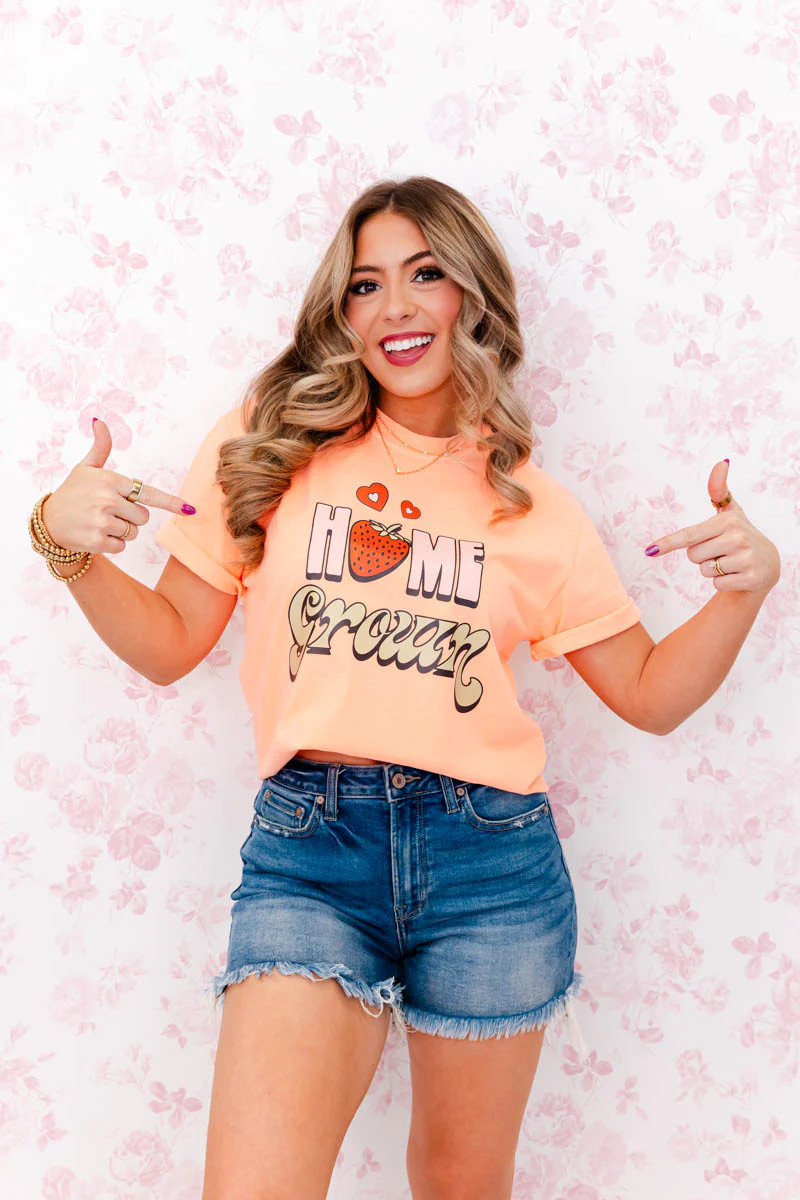 Strawberry Homegrown Babe Tee | Whiskey Darling Boutique