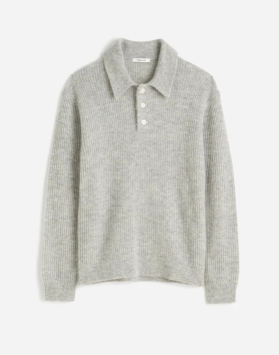 Alpaca-Blend Sweater Polo Shirt | Madewell