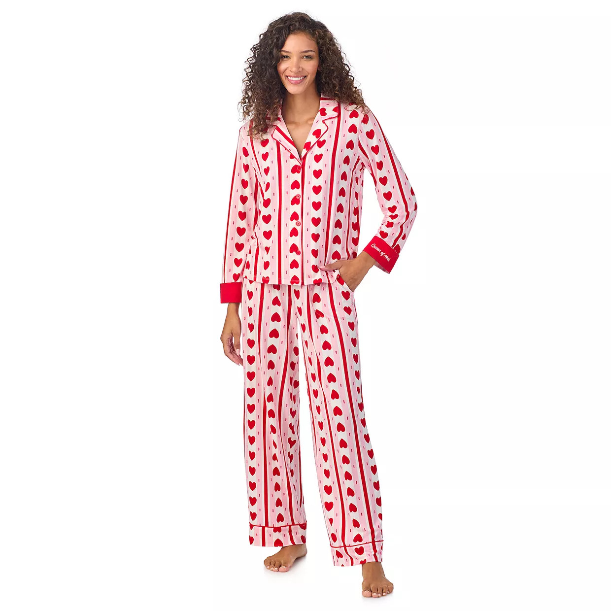 Women's Beauty Sleep Social Long Sleeve Pajama Shirt & Pajama Pants Sleep Set | Kohl's