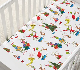 Dr. Seuss's The Grinch™ Organic Flannel Crib Fitted Sheet | Pottery Barn Kids