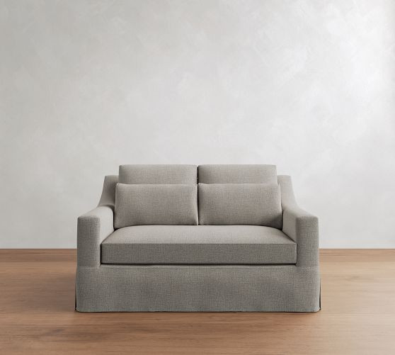 York Slope Arm Deep Seat Slipcovered Sofa (60"-108") | Pottery Barn (US)