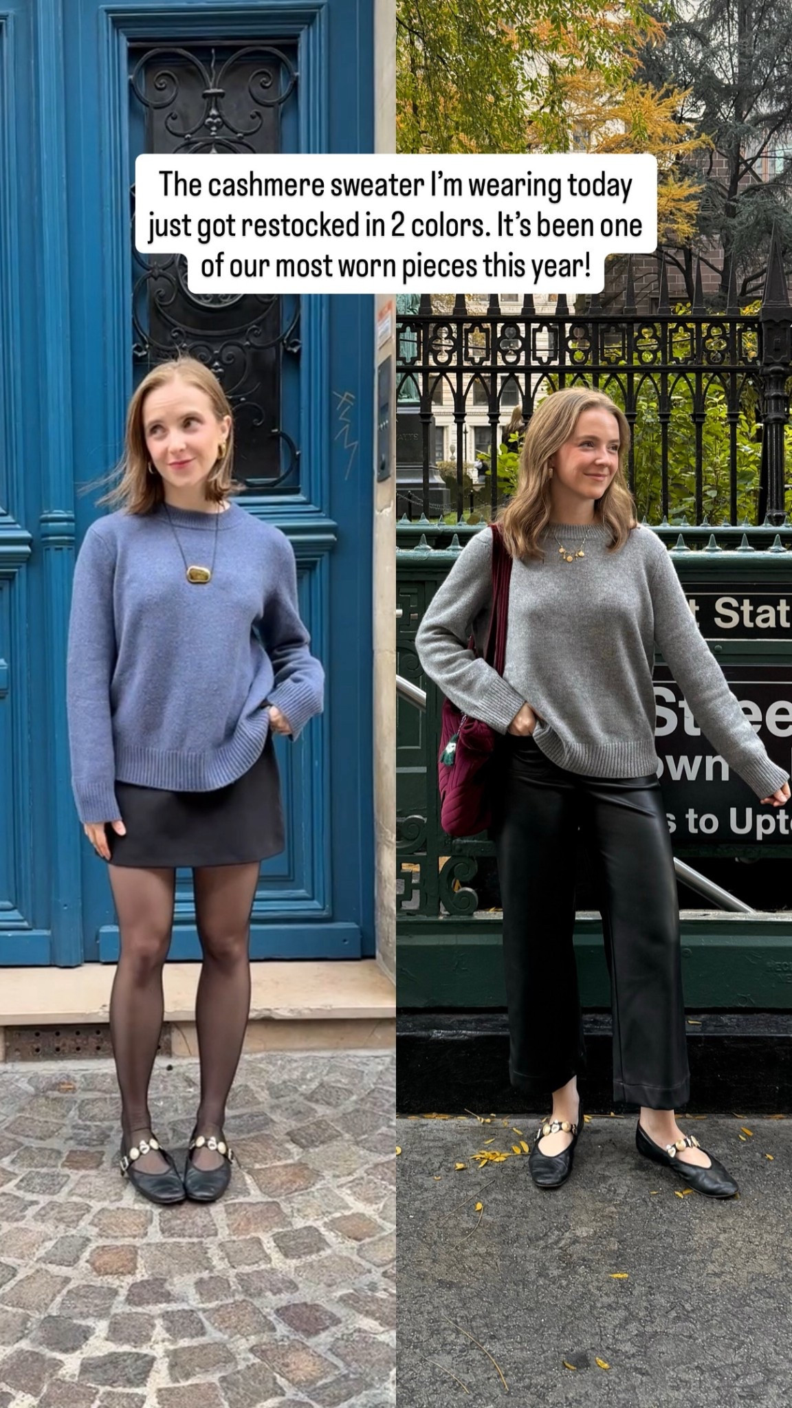 How to style our cozy Mongolian cashmere sweater. Free shipping and guaranteed to be one of your most worn pieces for 2026! Wearing xs
