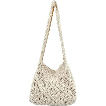 Verdusa Women's Crochet Shoulder HandBags Hobo Knitted Tote Bag Shopping Bags | Amazon (US)
