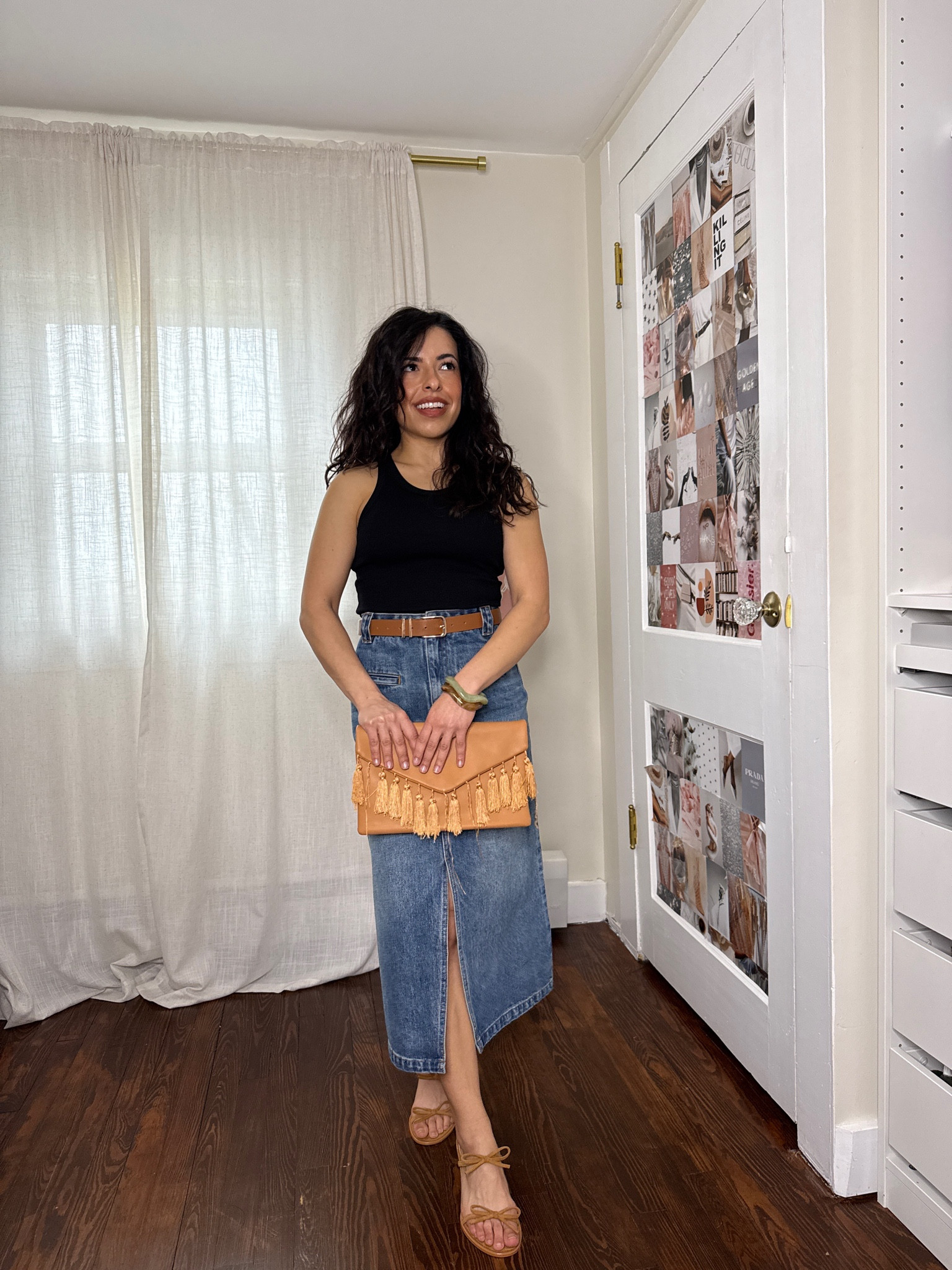Petite Studio denim midi skirt! Perfect for spring or cooler summer days. Paired with a bra top tank from Amazon and kitten heel sandals also from Amazon with cute bow detail! 

 

 #LTKSeasonal #LTKPetite