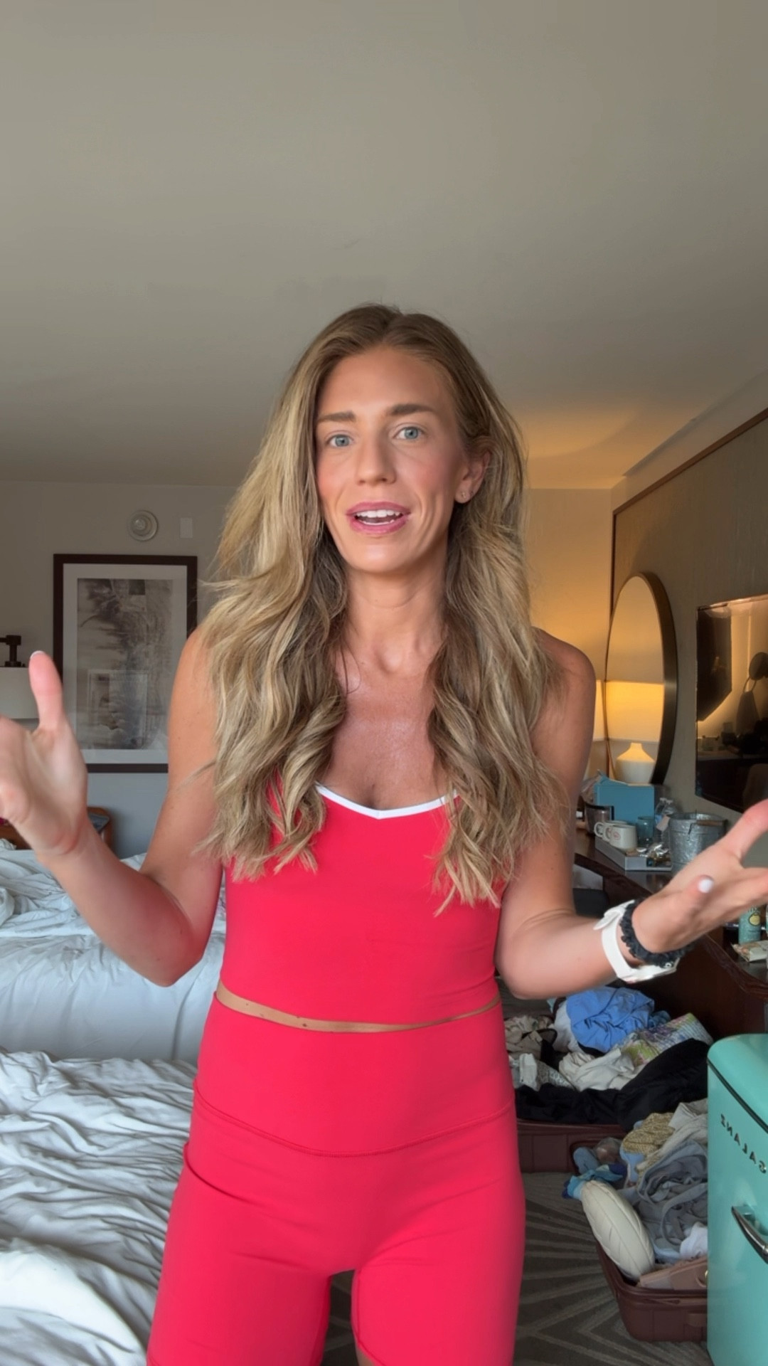 Todays hiking outfit for Arizona. 
Top and shorts run tts! Top is padded 

Hiking outfit | activewear | vacation outfit | arizona outfit | YPB | Abercrombie | biker shorts 

#LTKActive #LTKTravel #LTKWatchNow