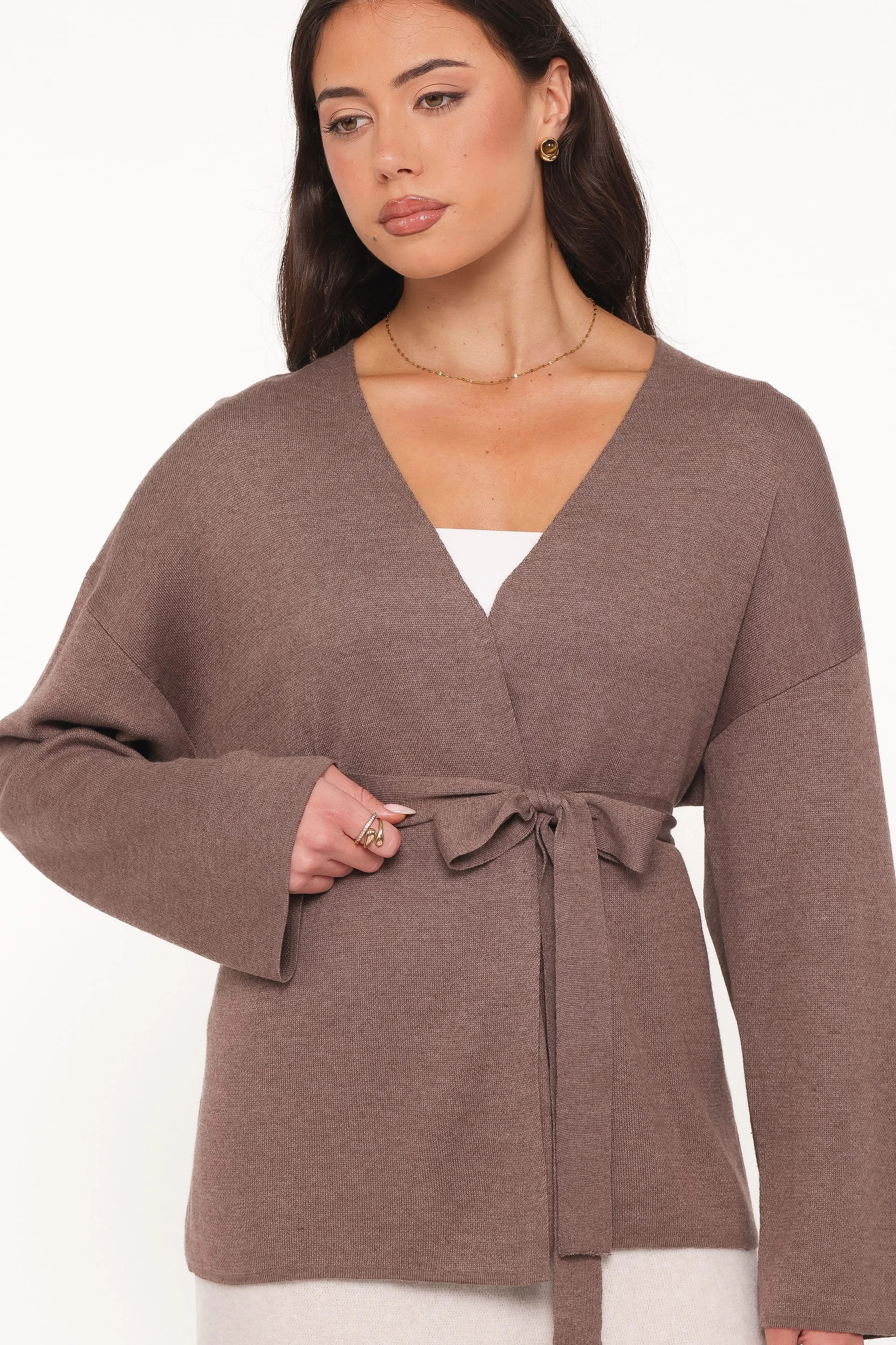 Mallory Wrap Cardigan - Brown | Petal & Pup (US)
