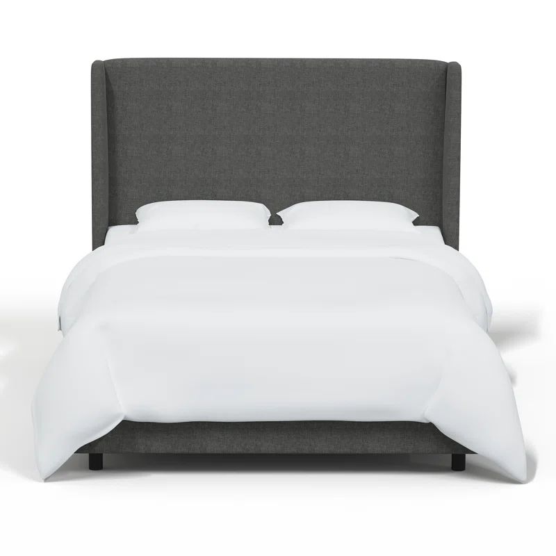 Zuma Charcoal Textured Linen Tilly Upholstered Bed | Wayfair North America
