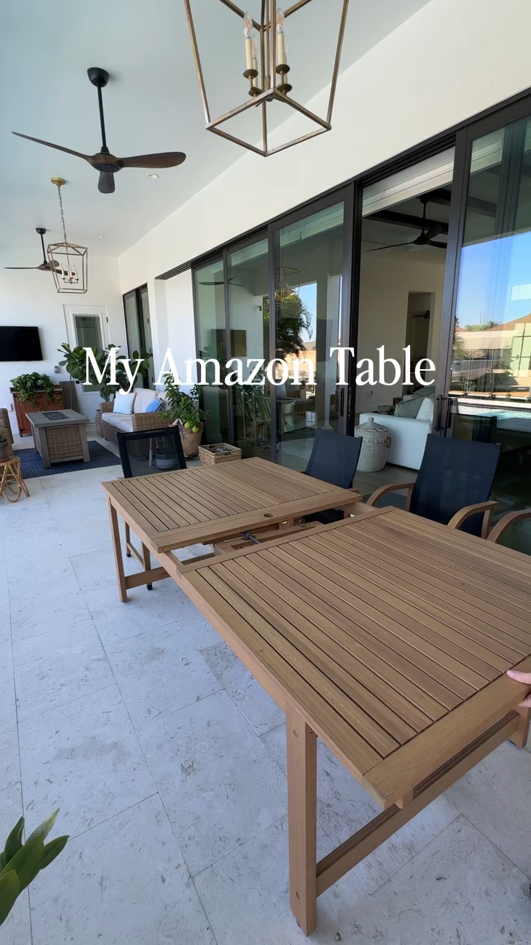 Sharing the Amazon find of the year - this backyard patio set is under $2,000 and seats 8 (or even 12 if you have extra chairs) 

The best part - the hidden expansion leaves inside! This table did come in multiple pieces so assembling it is required which my husband did for us. It also came with a color maintenance kit but so far this table has kept its color against the Florida sun and rain! If you’re looking for an outdoor set this season I can’t recommend this one enough  